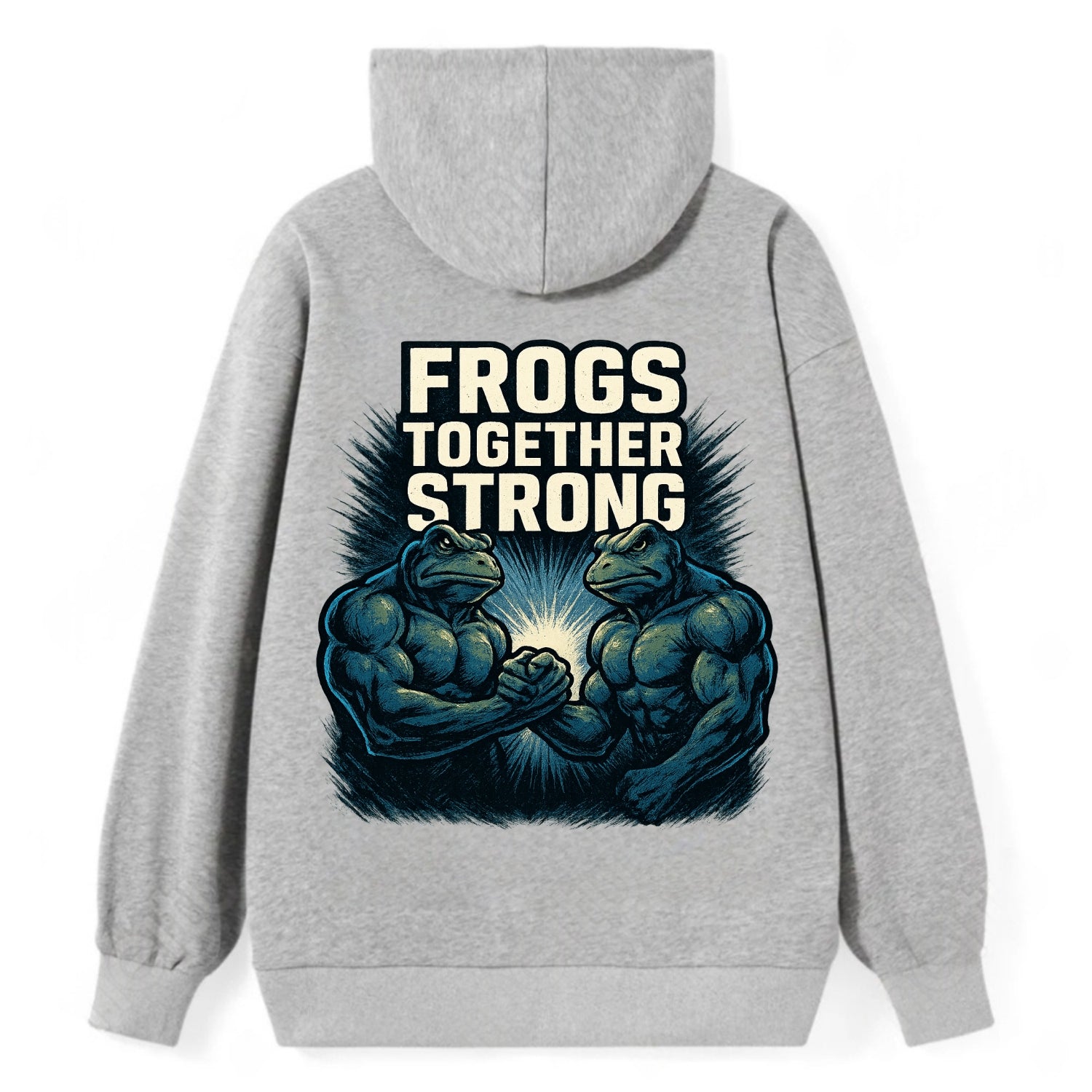 Frogs Together Strong 4 - Classic Pullover Hoodie - Grey