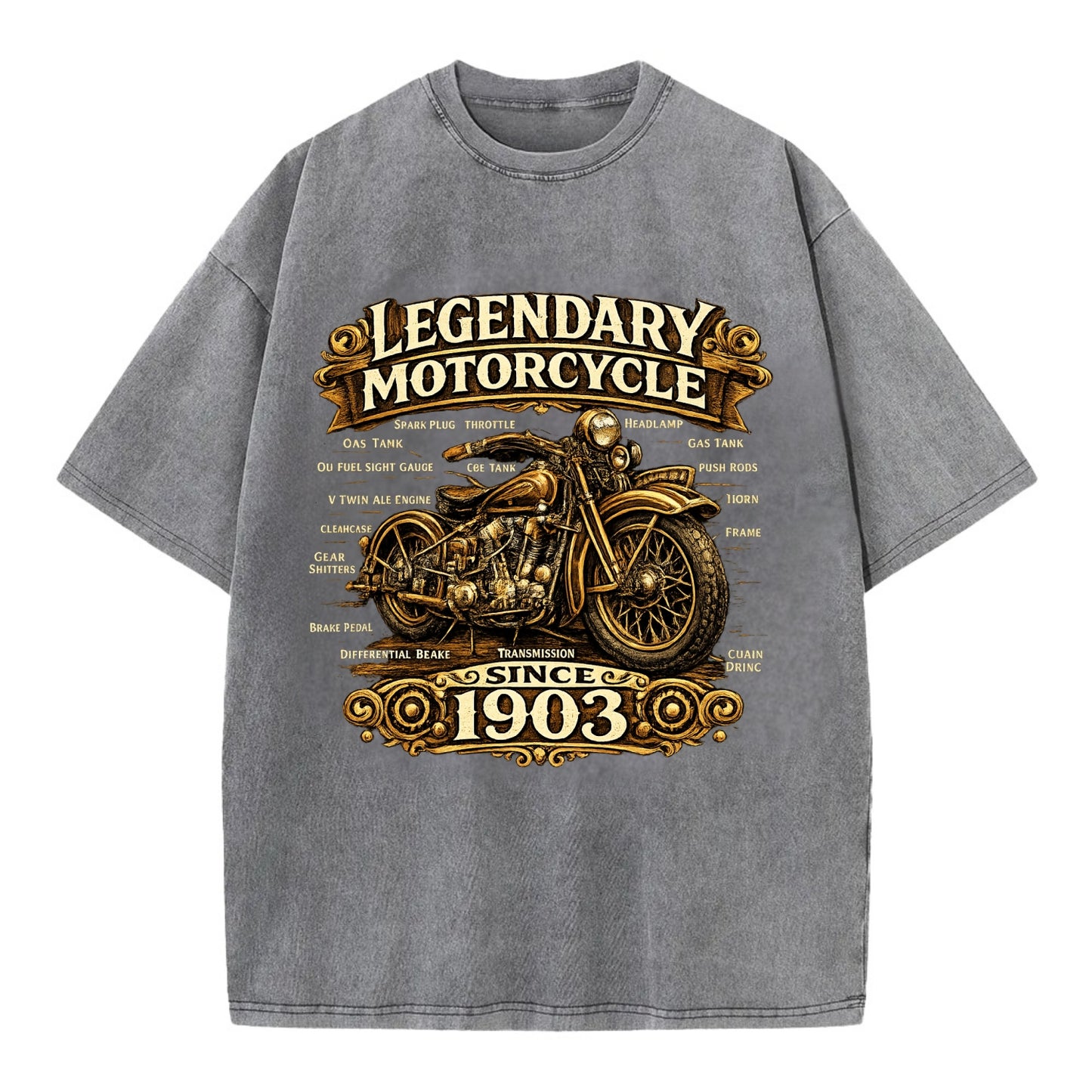 Legendary Motorcycle 1903 - Vintage T-shirt - Grey