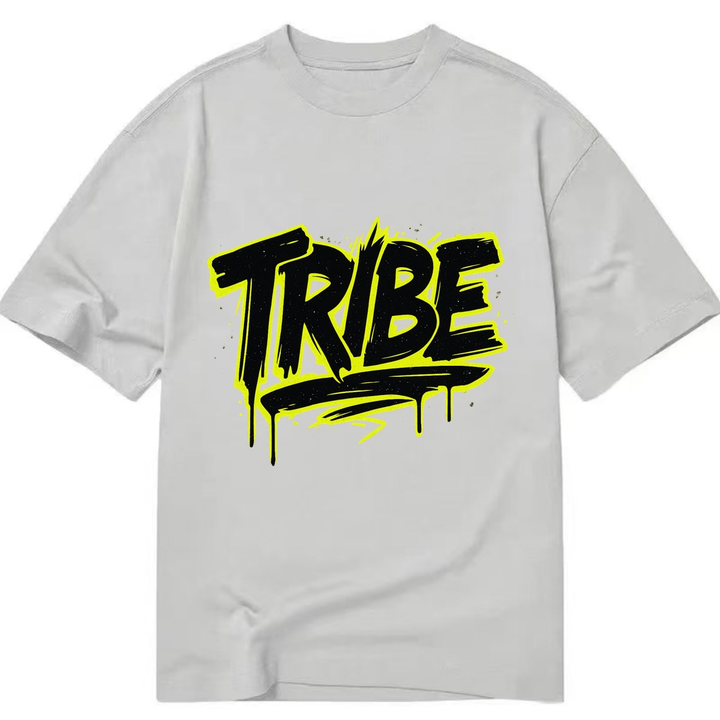 Bold typography design - "TRIBE" - your community, your group - Classic T-shirt - Grey