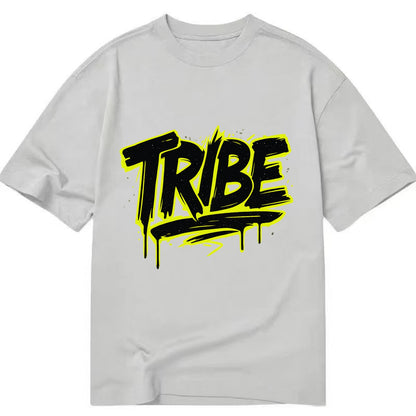 Bold typography design - "TRIBE" - your community, your group - Classic T-shirt - Grey