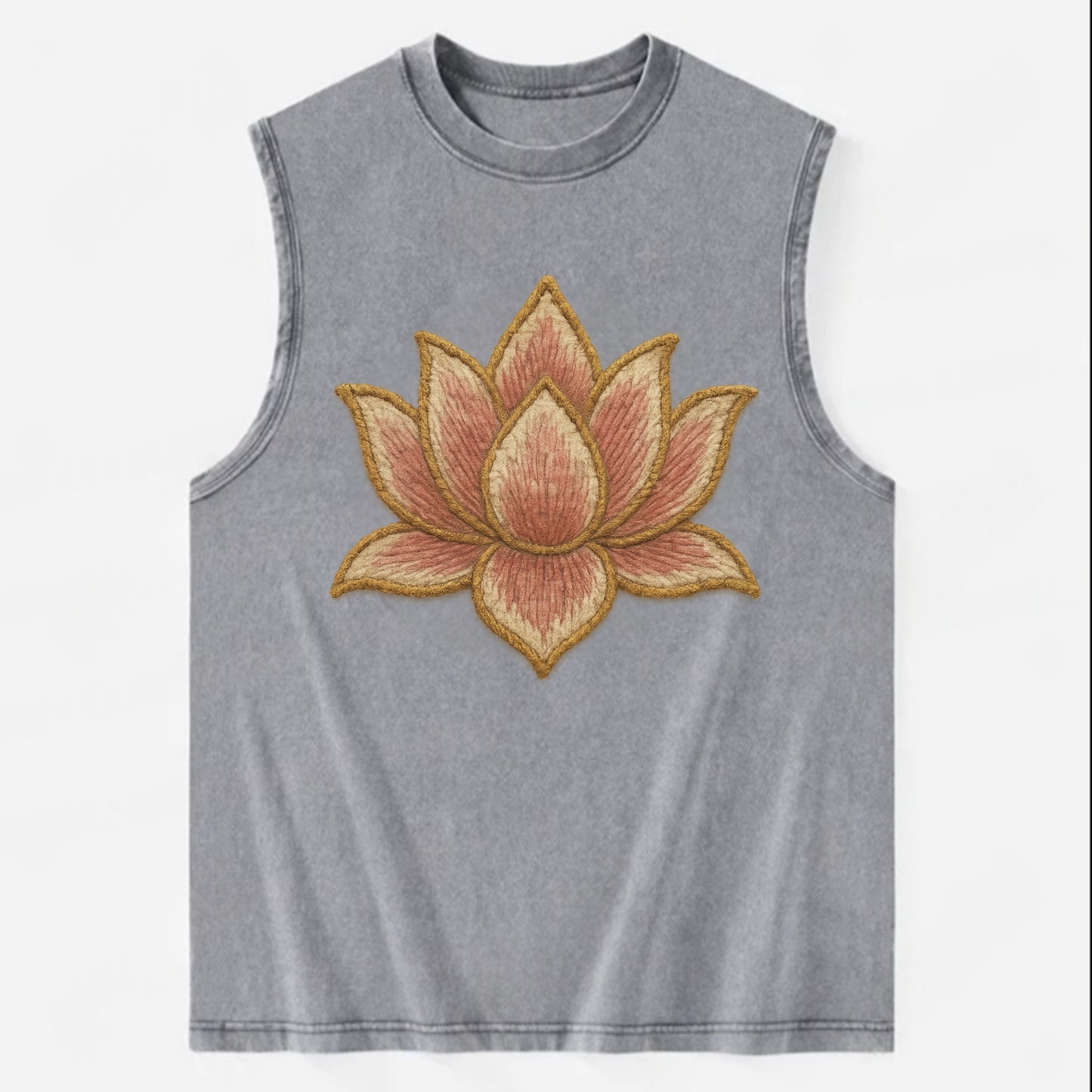 Lotus Flower - Vintage Washed Tank - Grey