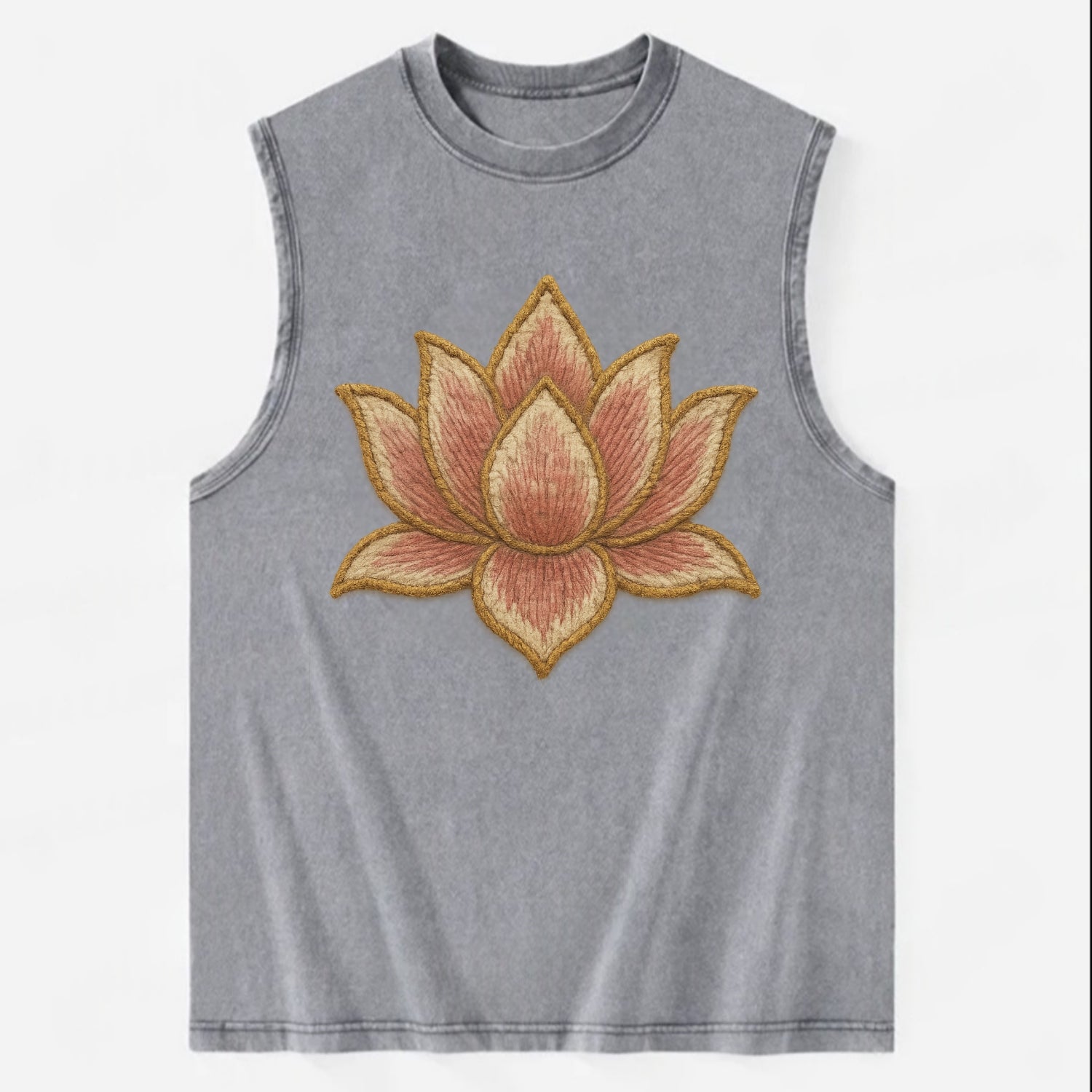 Lotus Flower - Vintage Washed Tank - Grey