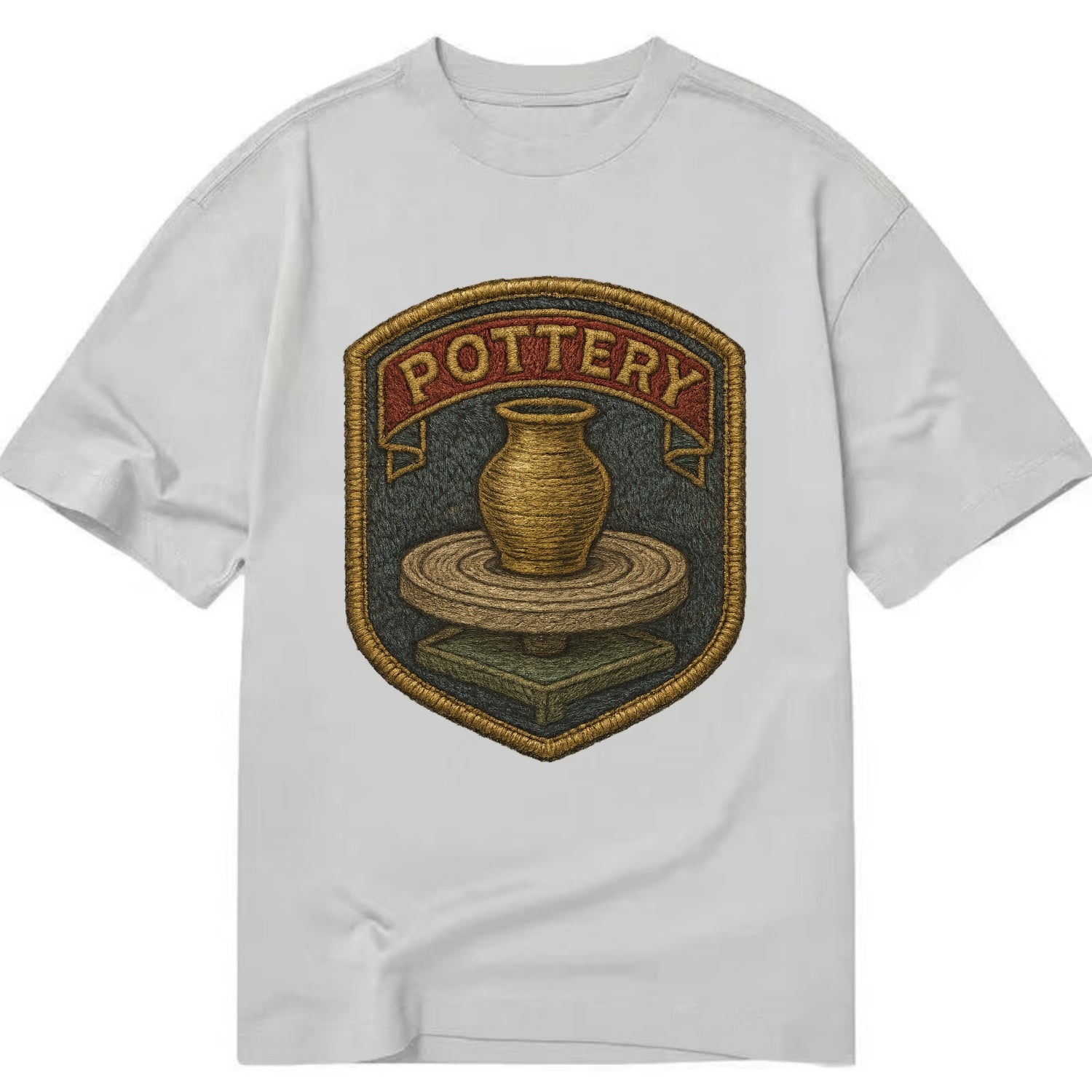 Pottery wheel with clay vessel - ceramicist symbol - Classic T-shirt - Grey