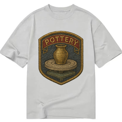 Pottery wheel with clay vessel - ceramicist symbol - Classic T-shirt - Grey