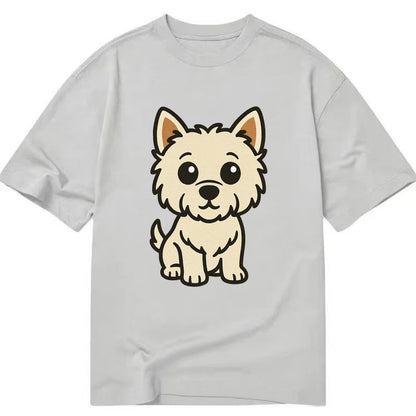 West Highland White Terrier - Alert standing pose - Classic T-shirt - Grey