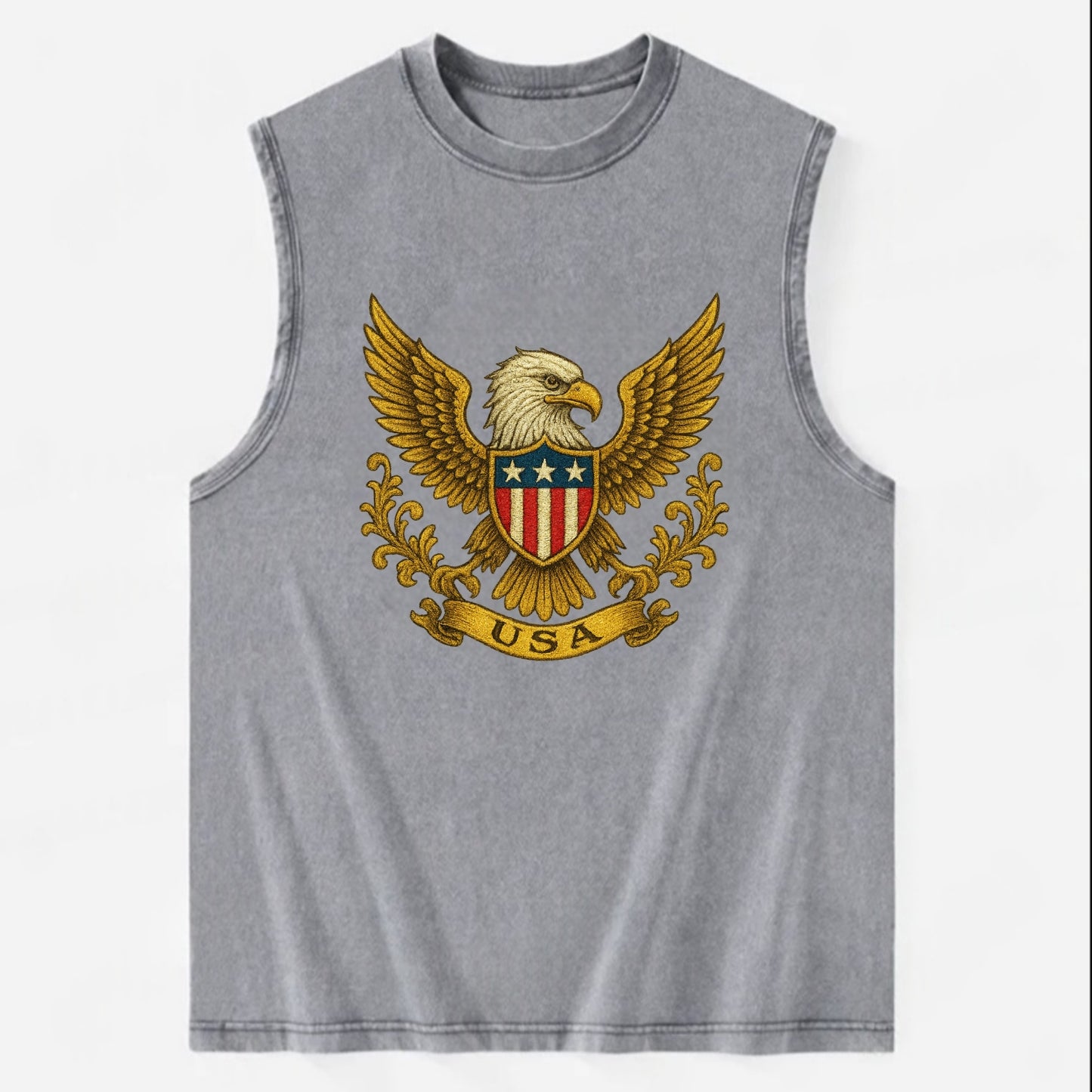 Usa Heritage Eagle 2 - Vintage Washed Tank - Grey