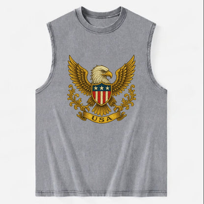 Usa Heritage Eagle 2 - Vintage Washed Tank - Grey