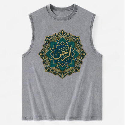 Ar-Rahman Geometric - Vintage Washed Tank - Grey