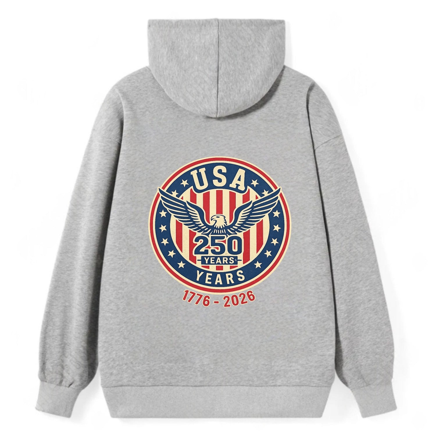 Usa 250 Years Eagle Seal - Classic Pullover Hoodie - Grey