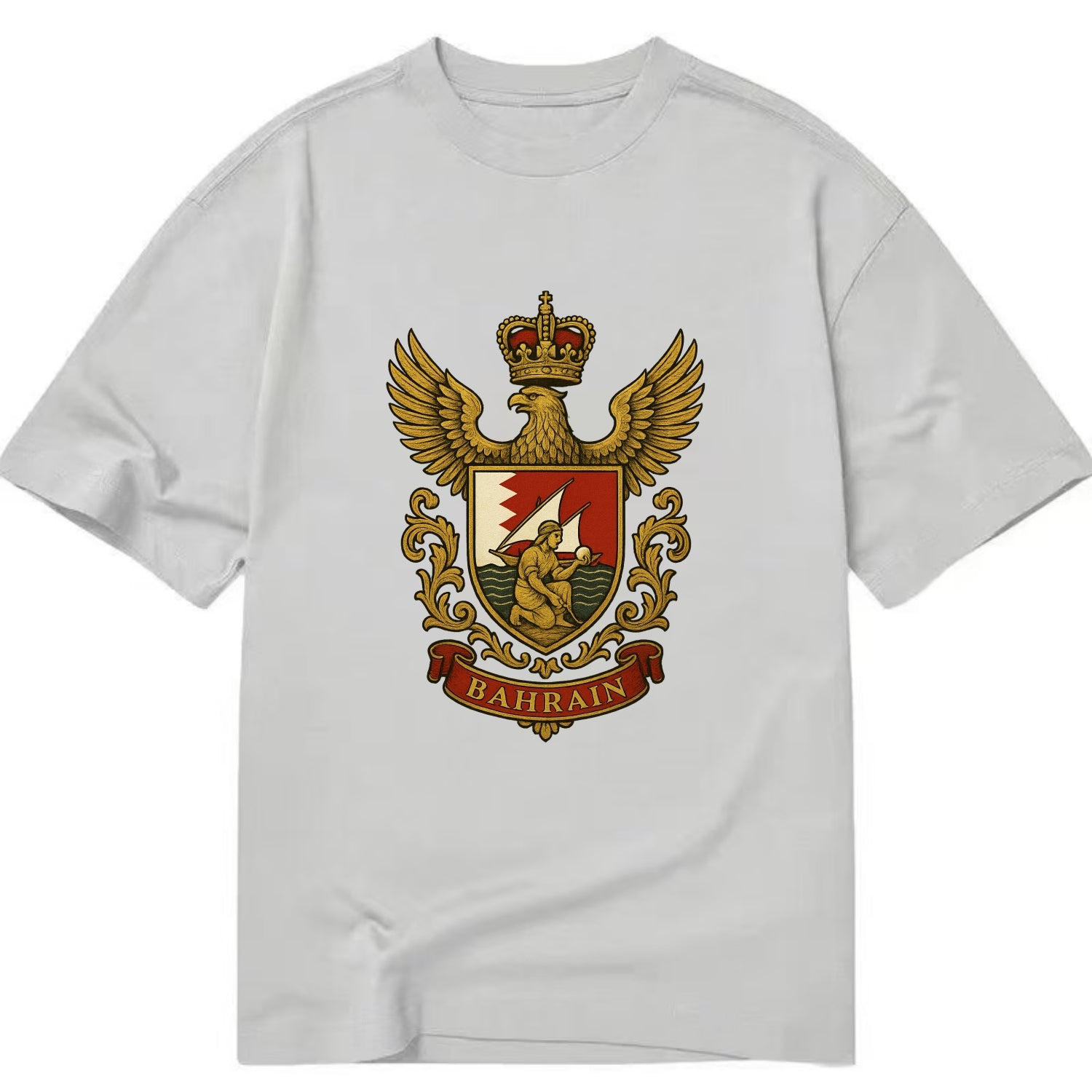 Bahrain Heritage Badge  - Classic T-shirt - Grey