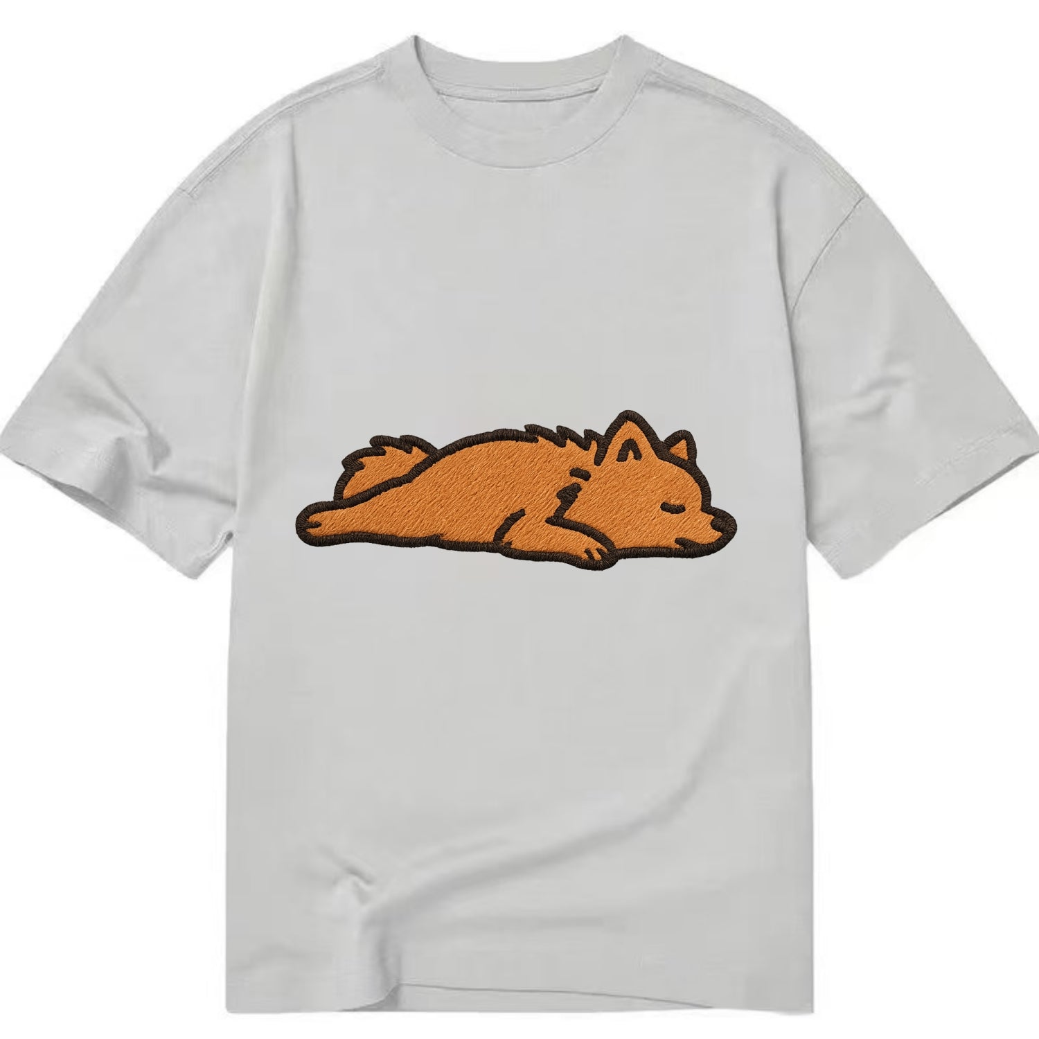 Pomeranian - Orange fluffy fully relaxed Classic T-shirt - Grey