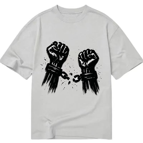 Two raised fists breaking chains - liberation and freedom ink painting - Classic T-shirt
