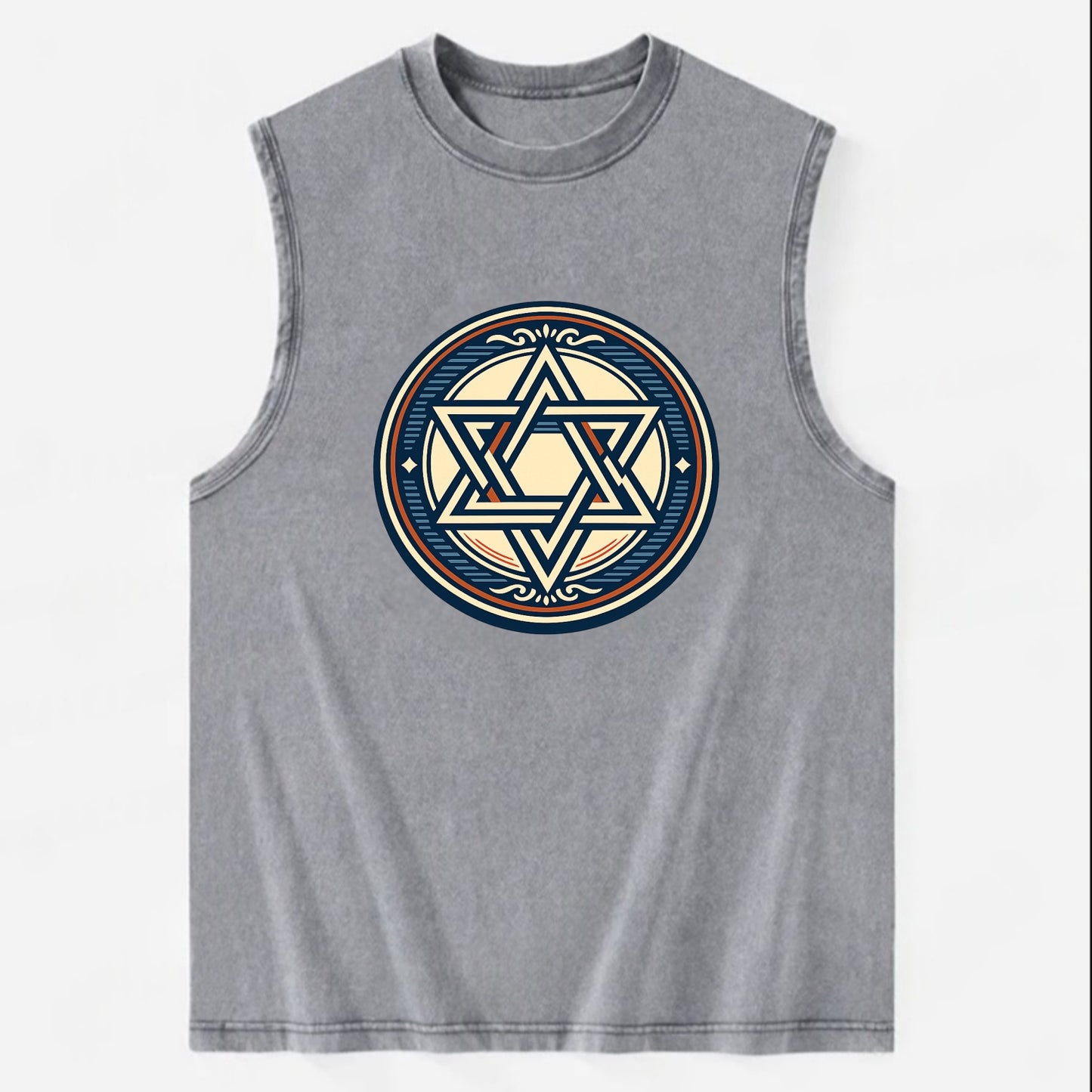 Celestial Unity Emblem - Vintage Washed Tank - Grey