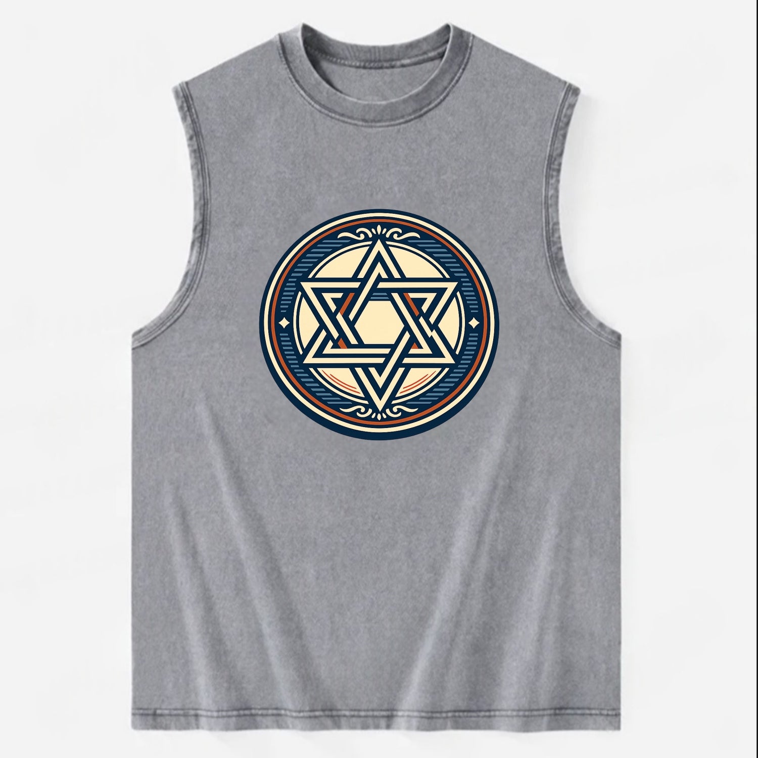 Celestial Unity Emblem - Vintage Washed Tank - Grey