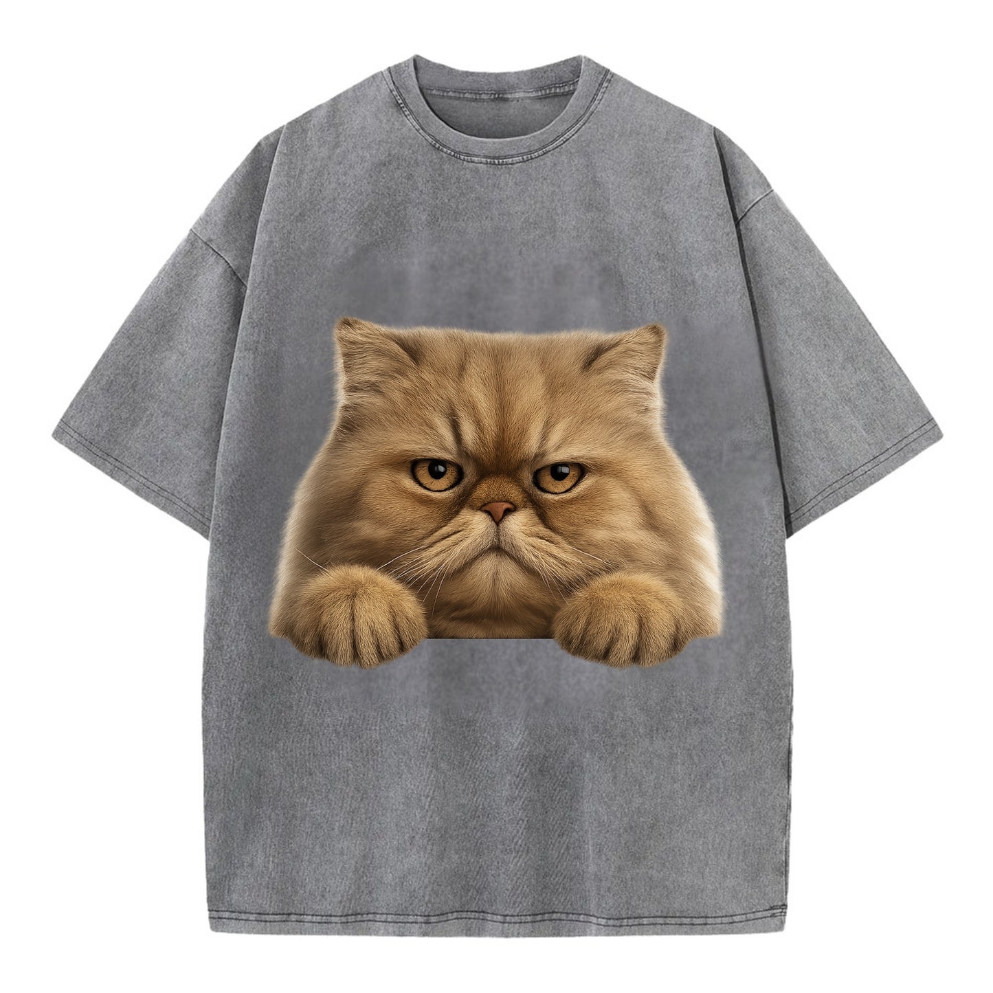 Persian Cat  - Vintage T-shirt - Grey