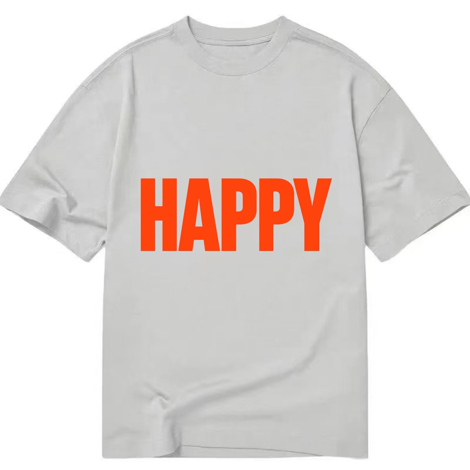 Bold typography design - "HAPPY" - joyful, content, pleased - Classic T-shirt - Grey