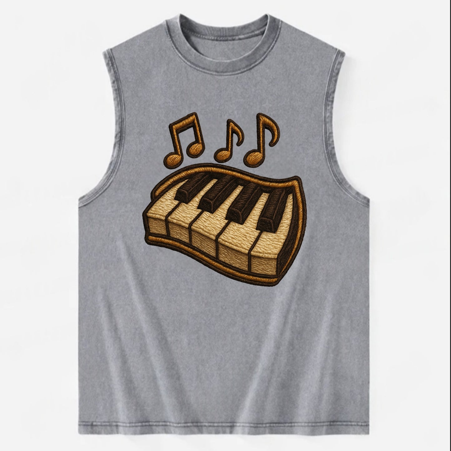Piano Keys  - Vintage Washed Tank - Grey