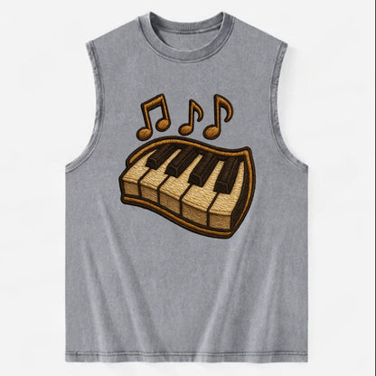 Piano Keys  - Vintage Washed Tank - Grey