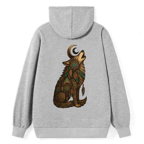 Celestial Moon Wolf  - Classic Pullover Hoodie