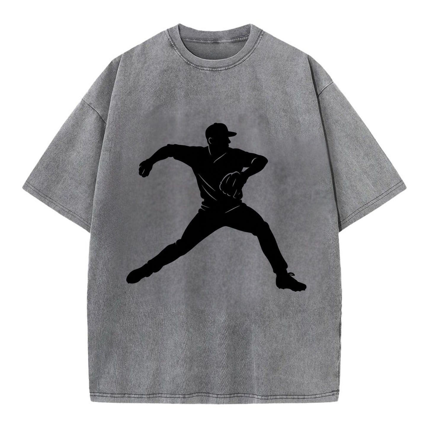 Baseball pitcher wind-up motion - Vintage T-shirt - Grey