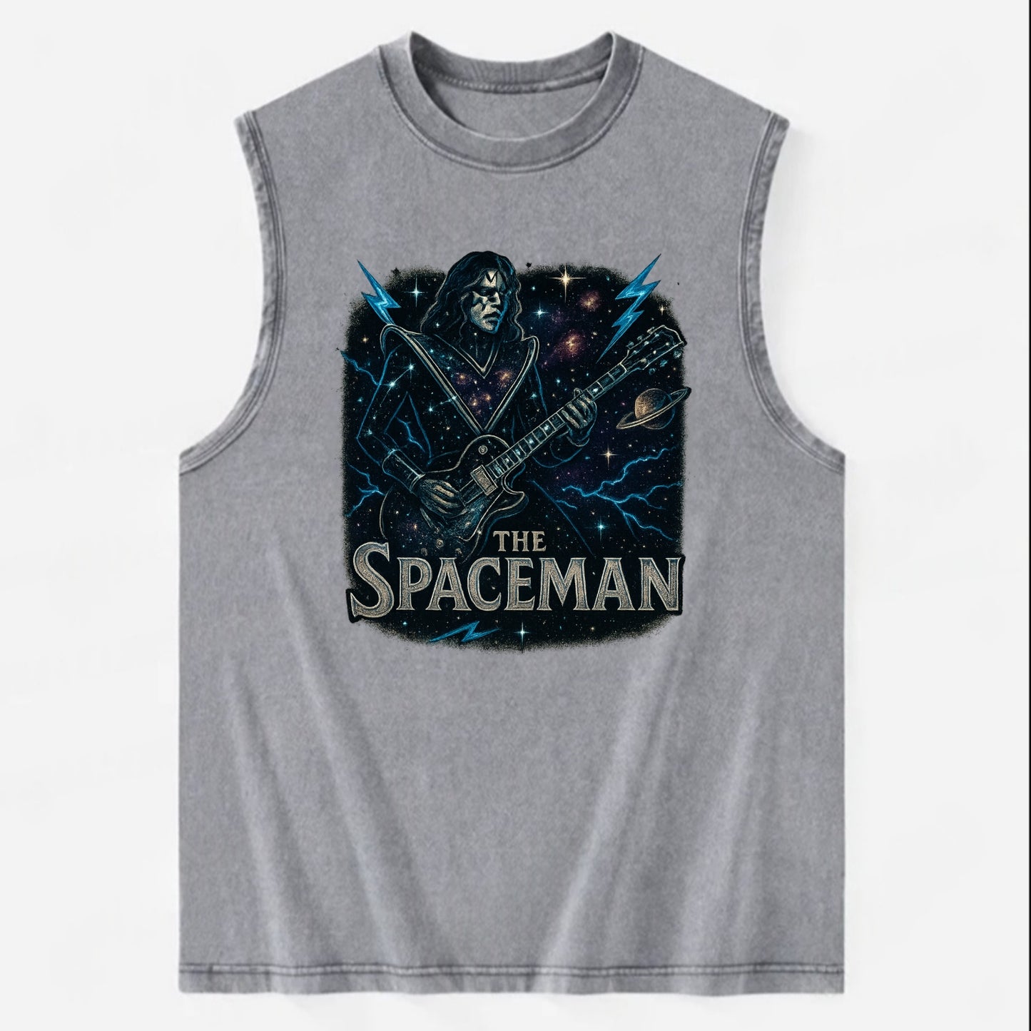 Spaceman Constellation - Vintage Washed Tank - Grey