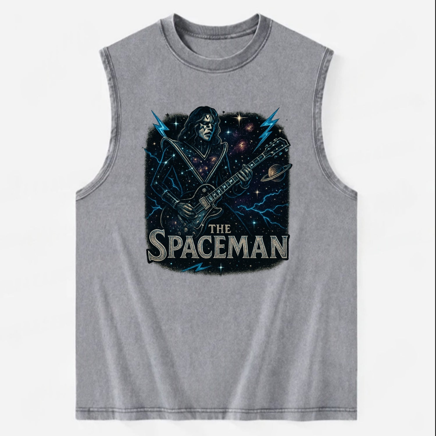 Spaceman Constellation - Vintage Washed Tank - Grey