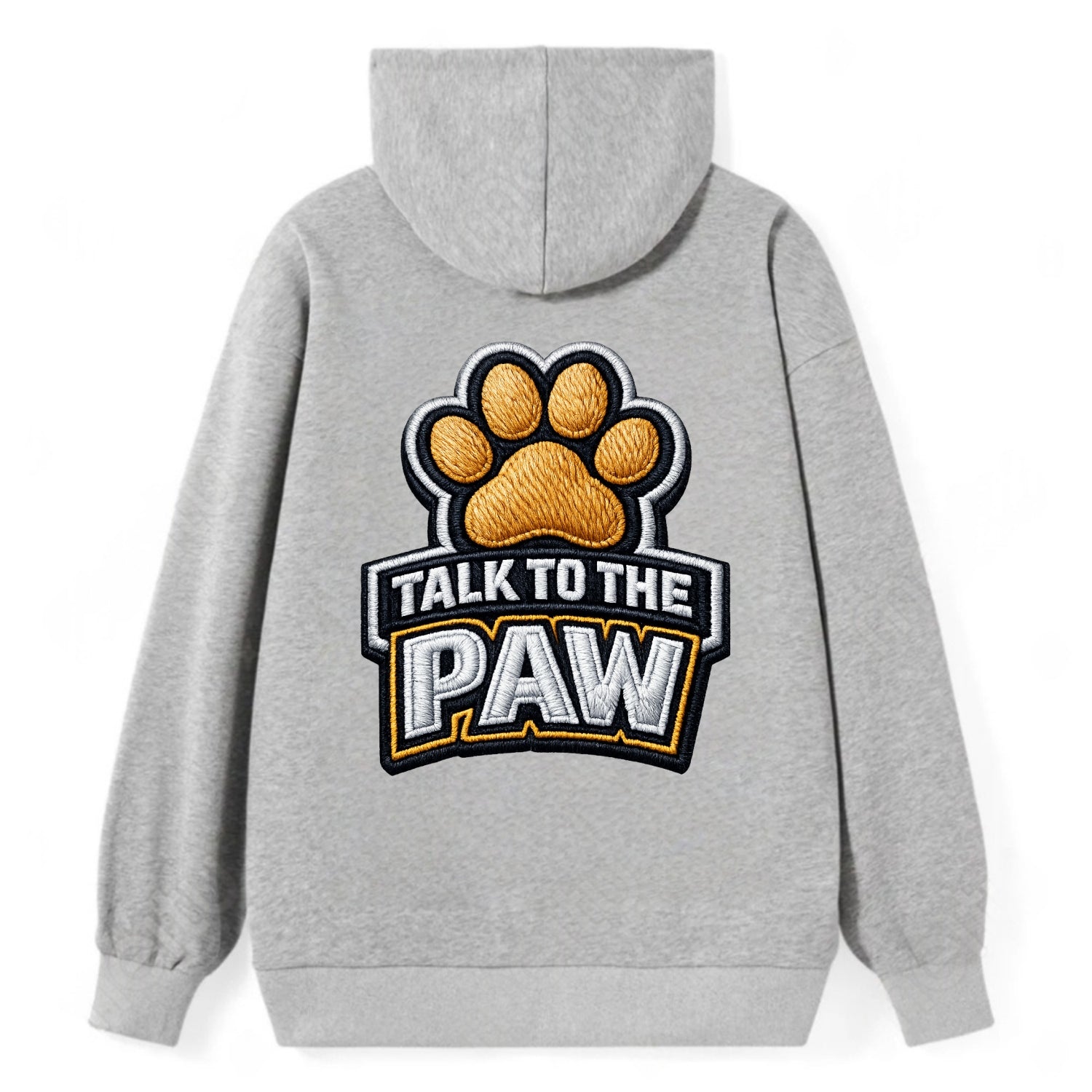 TALK TO THE PAW - raised paw in tan , sassy pet - Classic Pullover Hoodie - Grey