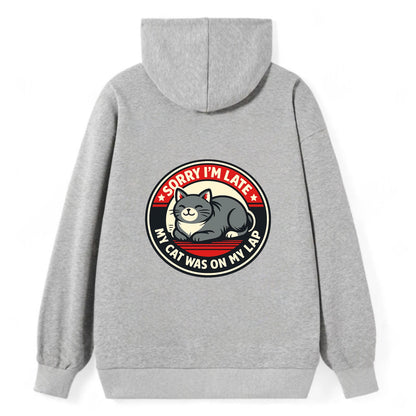 Charming Cat Loaf Excuse Emblem - Classic Pullover Hoodie - Grey