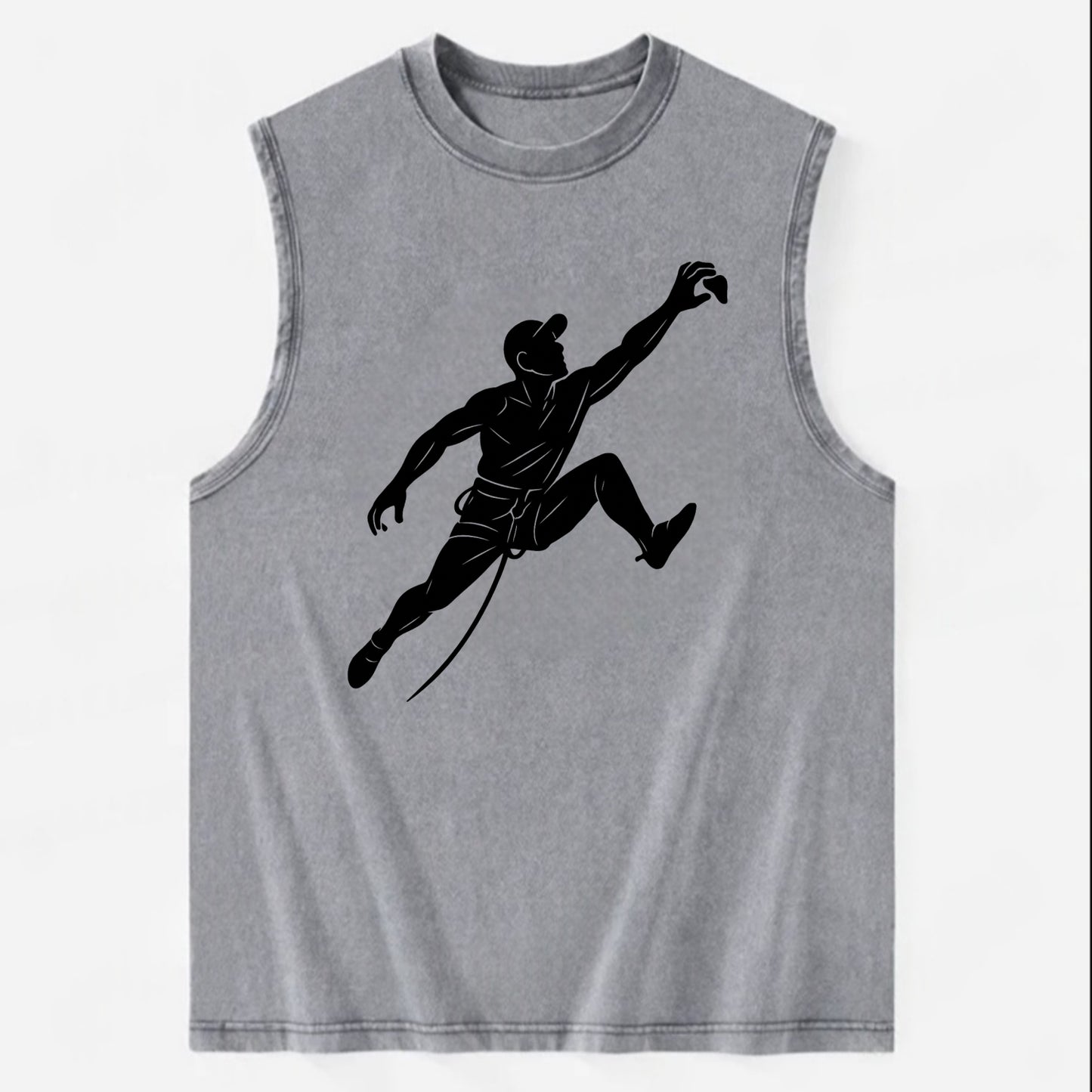 Rock wall climber reaching hold - Vintage Washed Tank - Grey