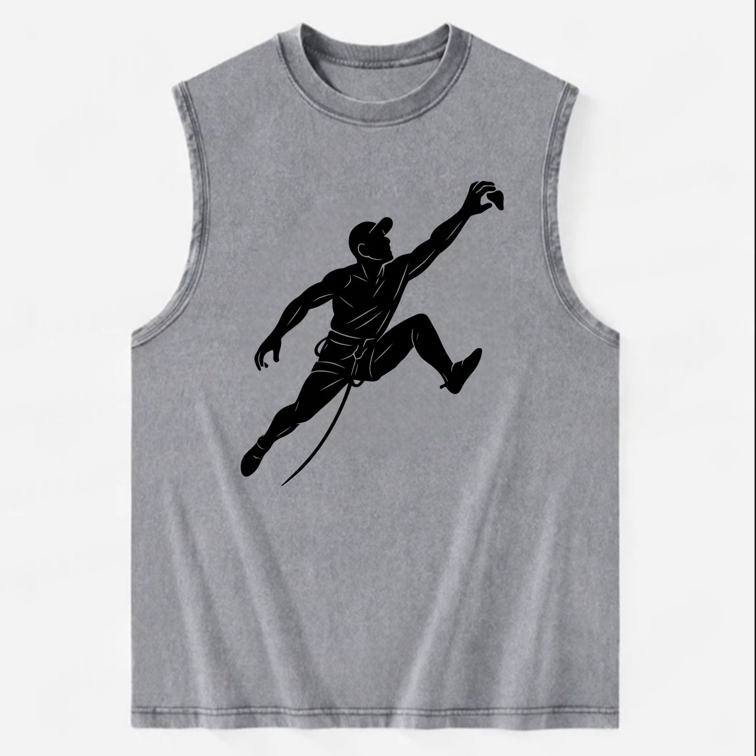 Rock wall climber reaching hold - Vintage Washed Tank - Grey