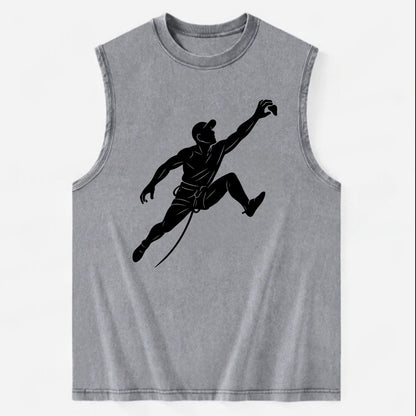 Rock wall climber reaching hold - Vintage Washed Tank - Grey