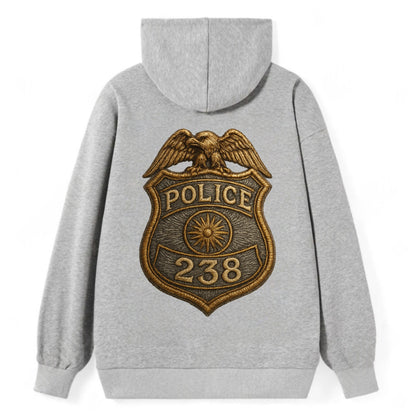 Police Badge  - Classic Pullover Hoodie - Grey