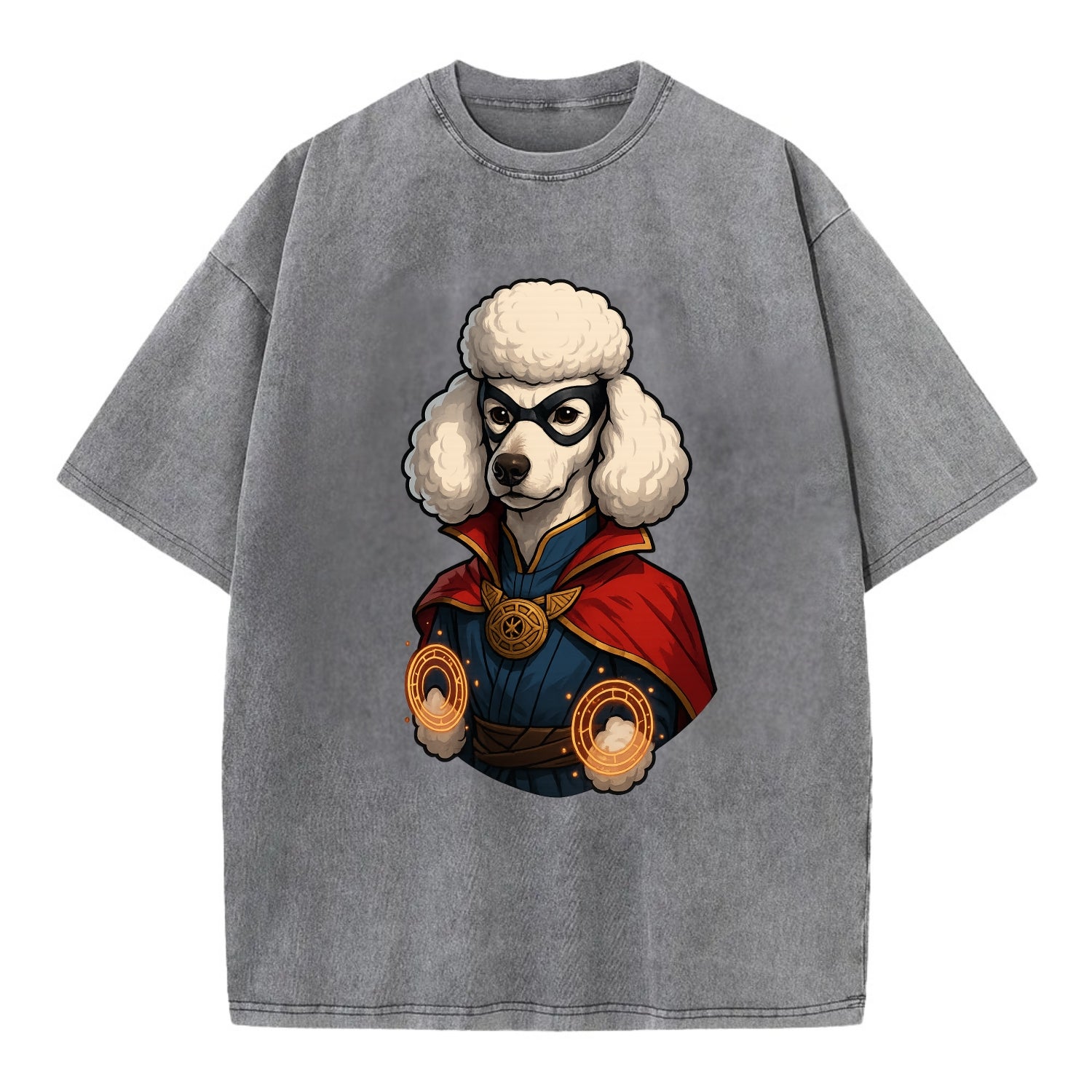 Poodle Doctor Strange  - Vintage T-shirt - Grey