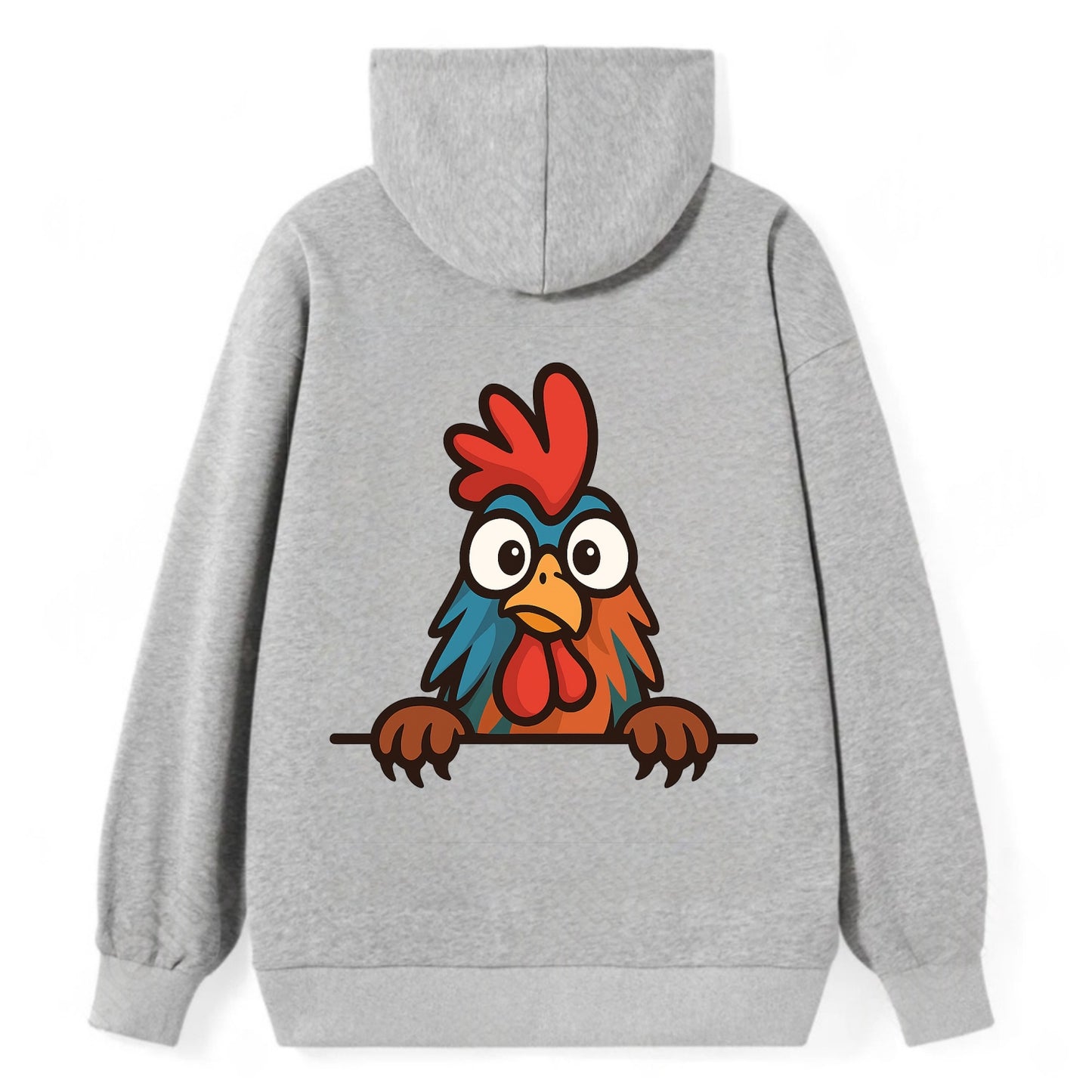 Rooster  - Classic Pullover Hoodie - Grey
