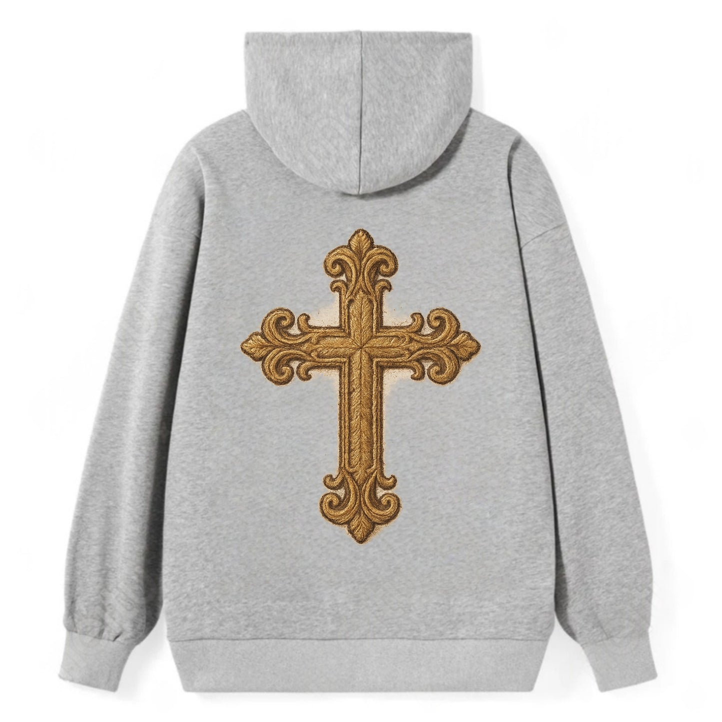 Baroque Cross  - Classic Pullover Hoodie - Grey