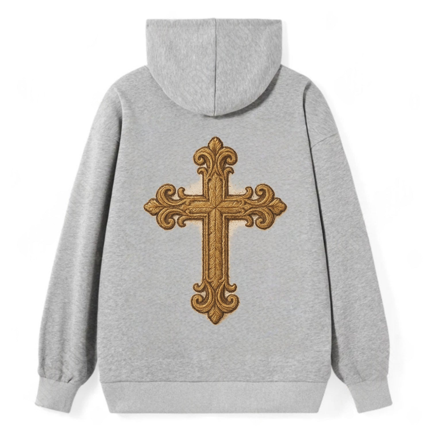 Baroque Cross  - Classic Pullover Hoodie - Grey