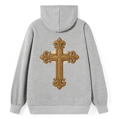Baroque Cross  - Classic Pullover Hoodie - Grey