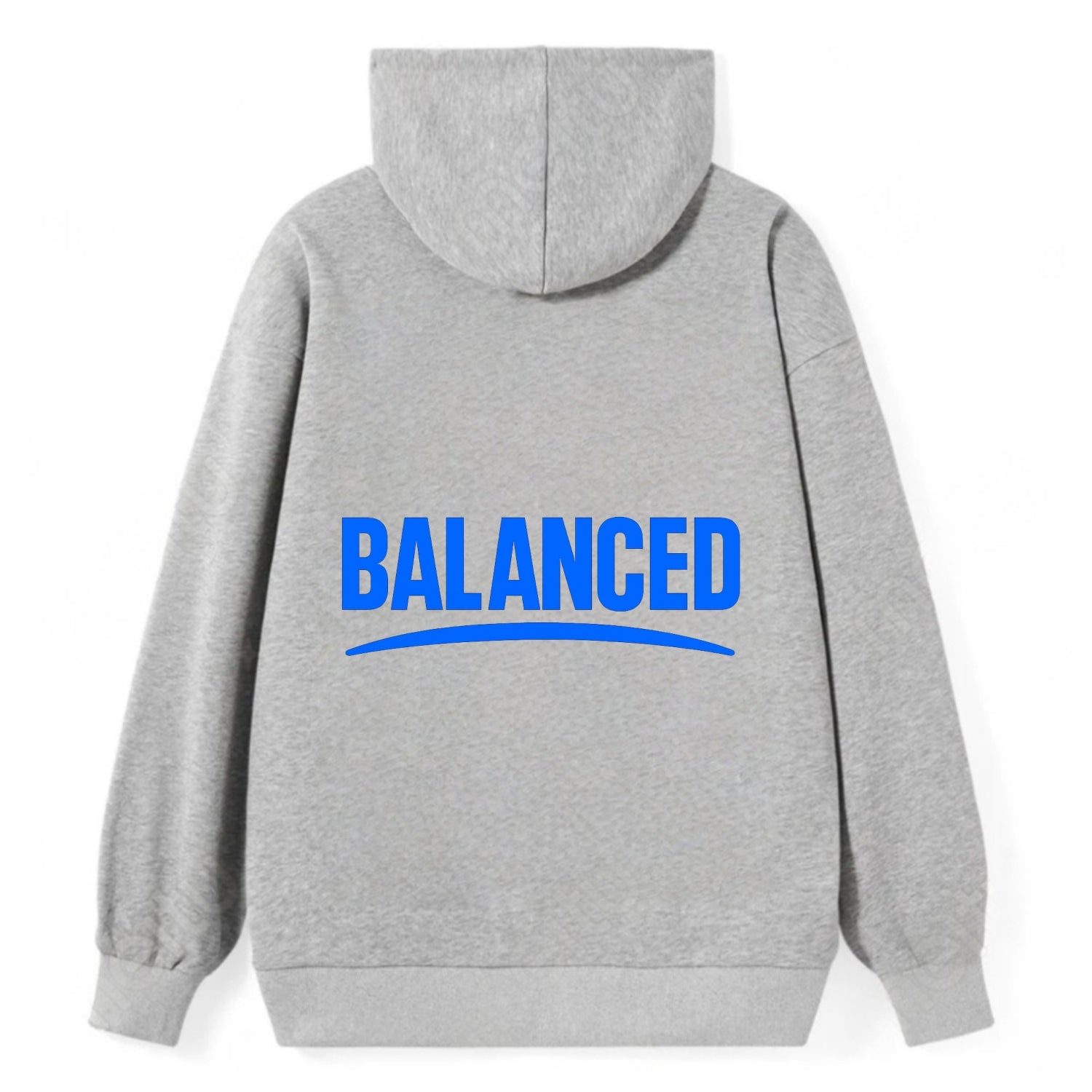 Bold typography design - "BALANCED" - harmony, equilibrium, centered life - Classic Pullover Hoodie - Grey