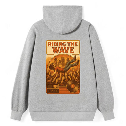 Crowd surfing at packed concert - "Riding the Wave" - concert energy - Classic Pullover Hoodie - Grey
