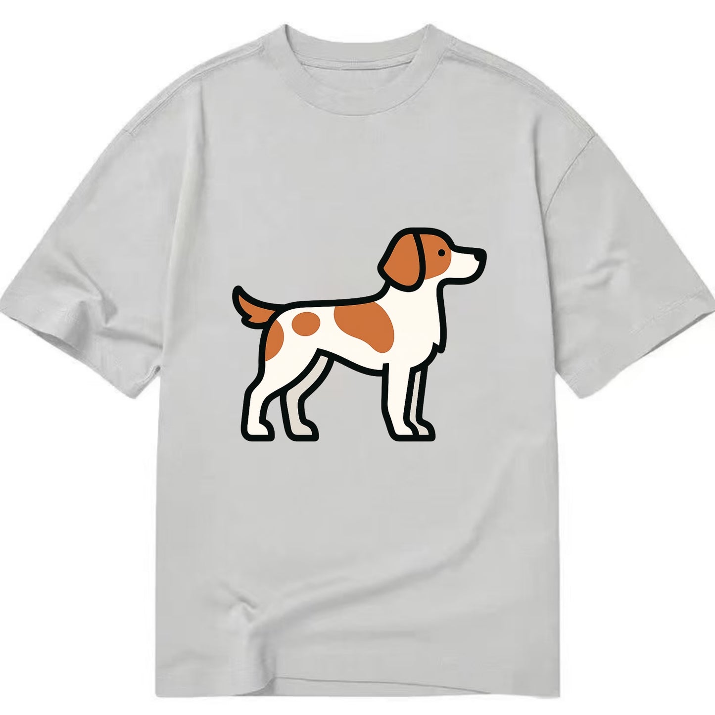 Brittany Spaniel - Orange and white flat side profile - Classic T-shirt - Grey