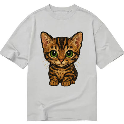 Baby Bengal Kitten - spotted/marbled wild coat, green eyes, athletic build, - Classic T-shirt - Grey