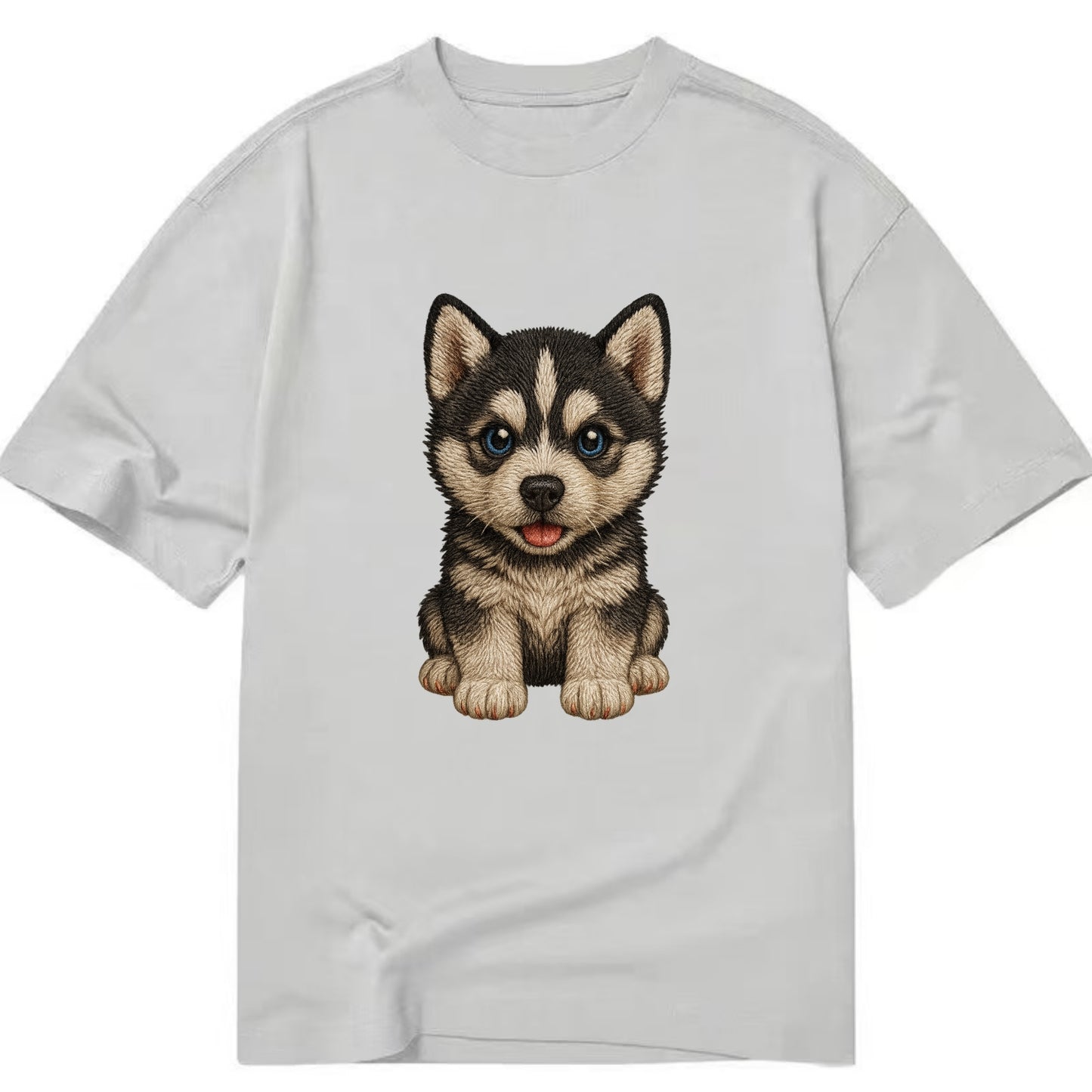 Baby Siberian Husky Puppy - blue or bi-colored eyes, fluffy coat, wolf-like, - Classic T-shirt - Grey