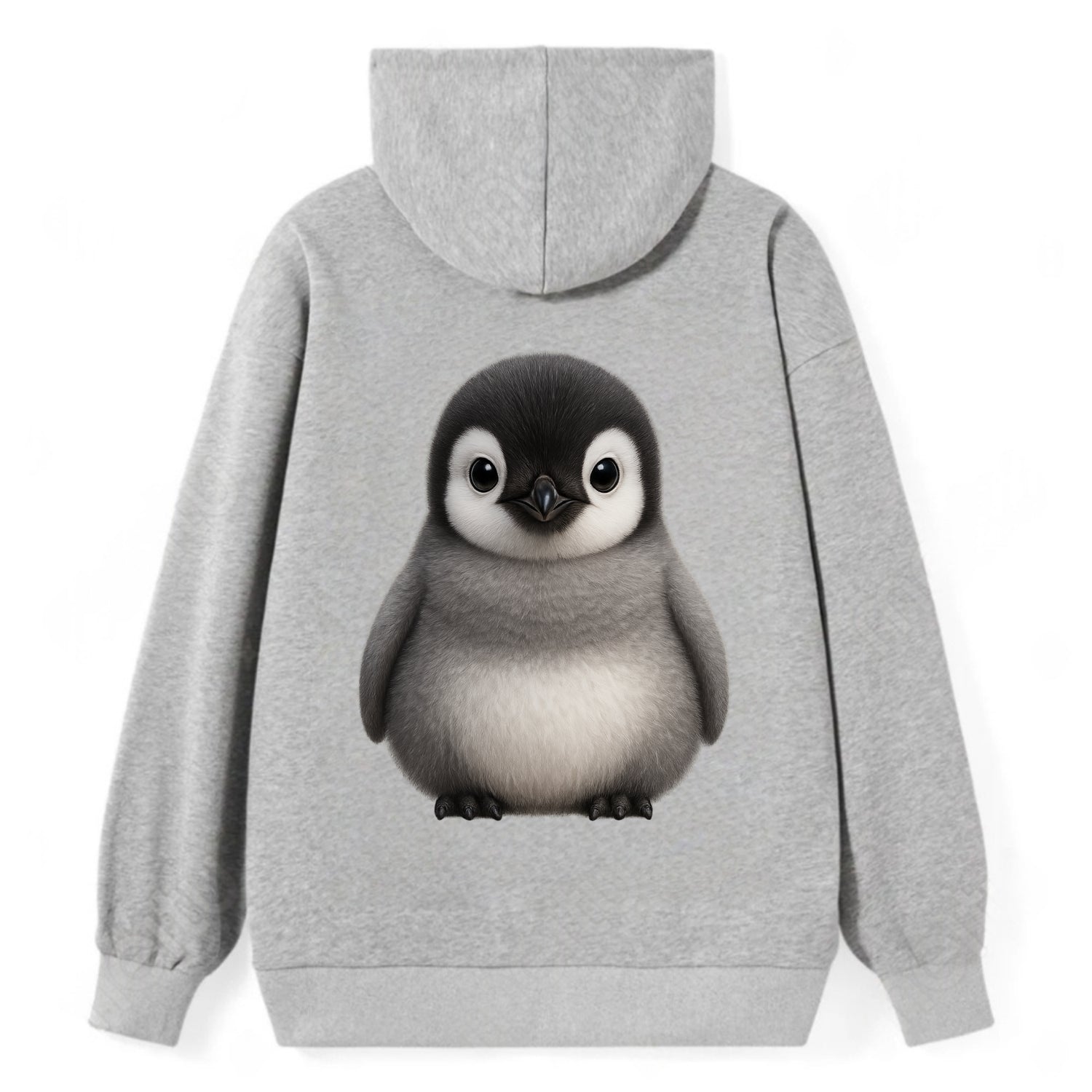 Baby Adelie Penguin - black and white, round body, curious eyes, - Classic Pullover Hoodie - Grey