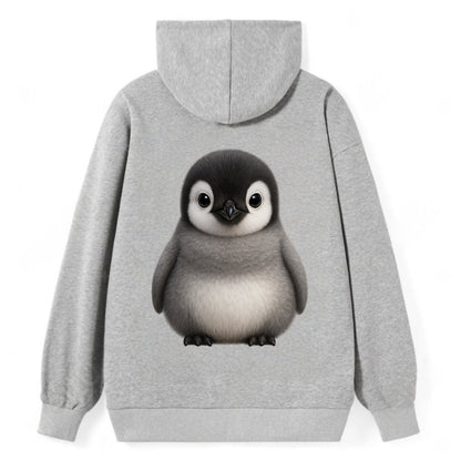 Baby Adelie Penguin - black and white, round body, curious eyes, - Classic Pullover Hoodie - Grey