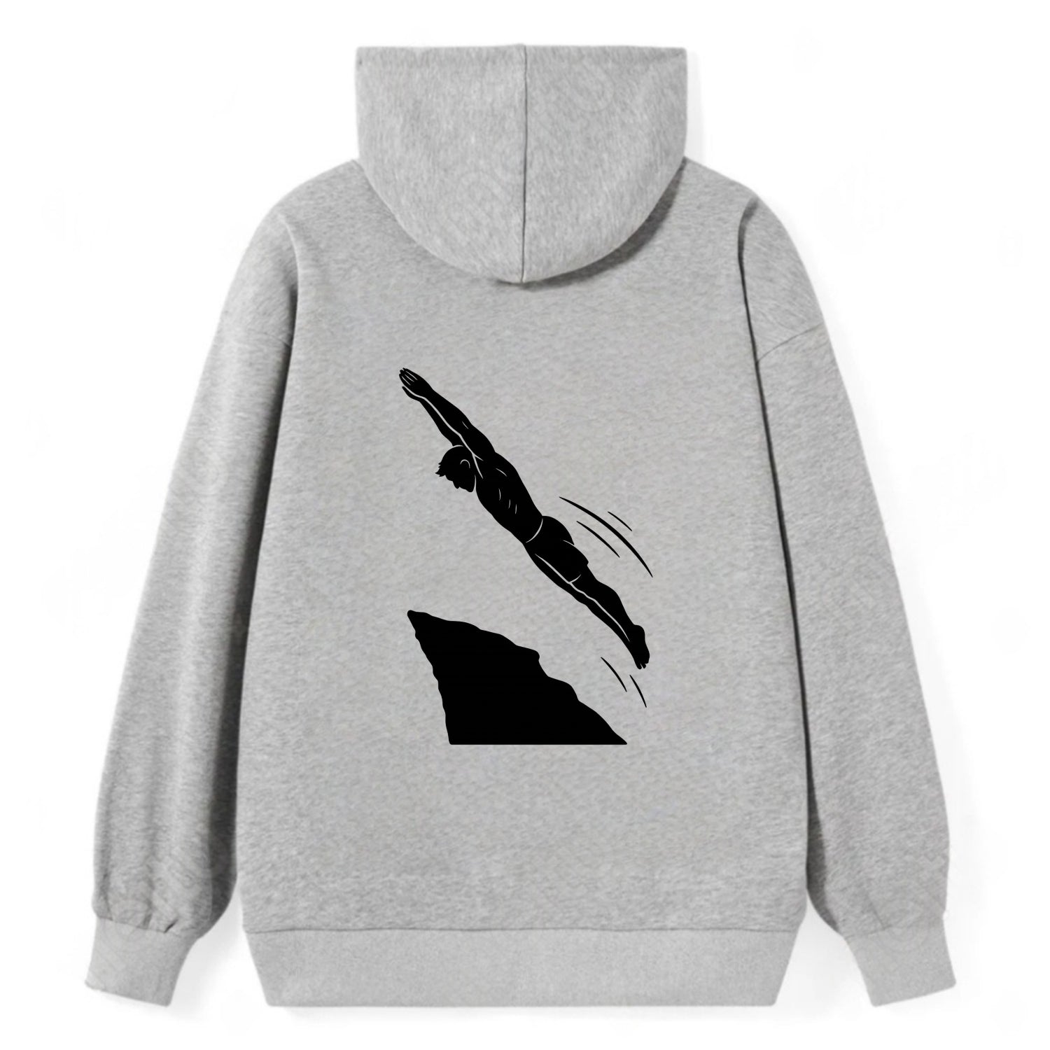 Cliff diver perfect form - Classic Pullover Hoodie - Grey