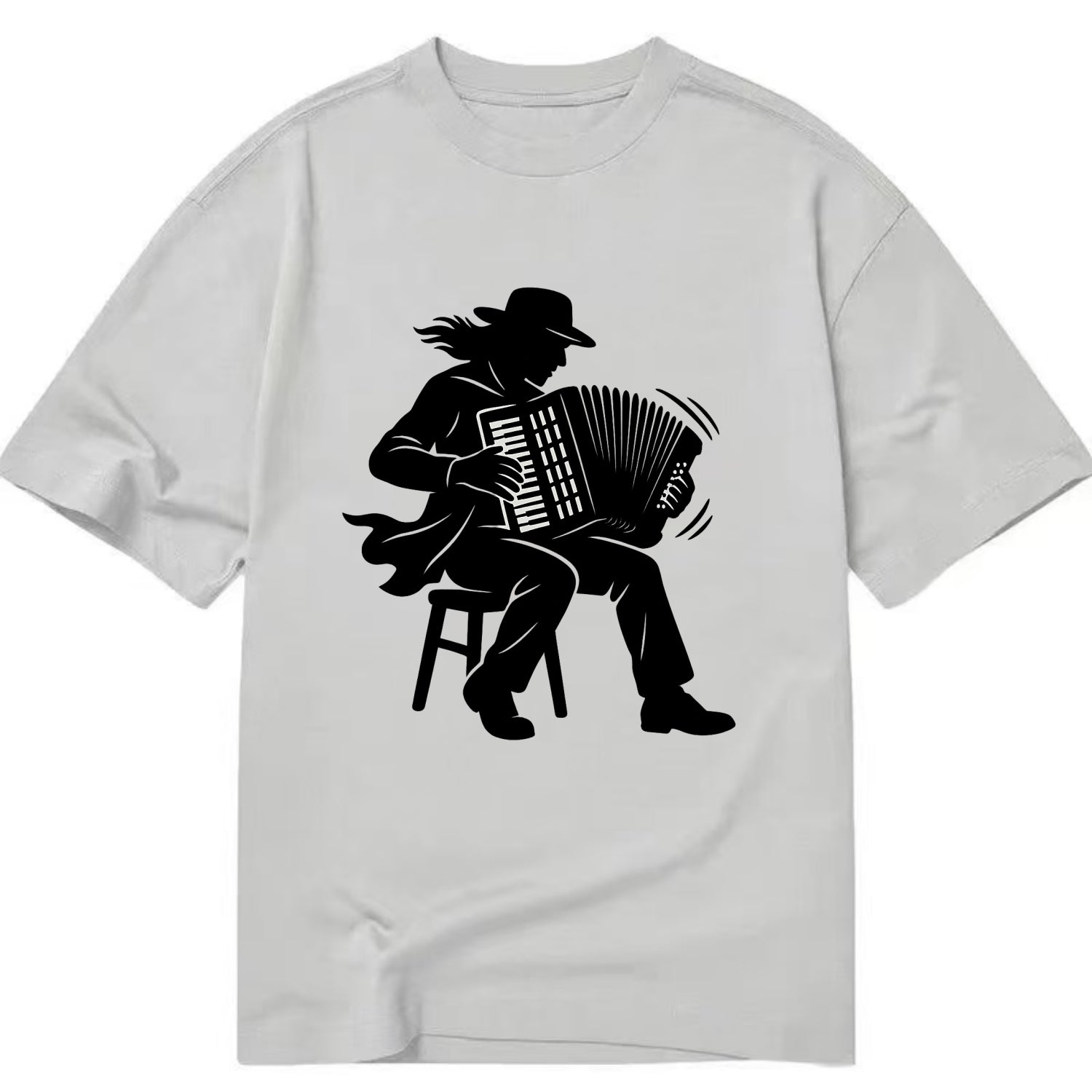 Accordion player street musician - Classic T-shirt - Grey