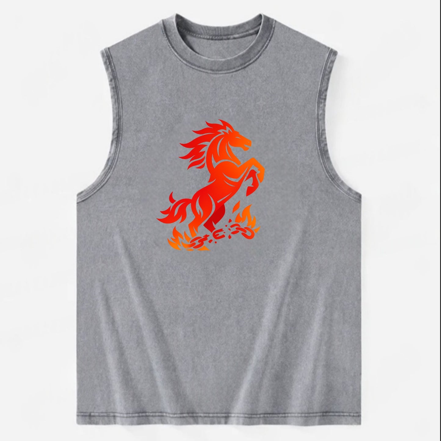 FREEDOM FLAMES | Wild horse breaking fire chains | Liberation | Barriers - Vintage Washed Tank - Grey