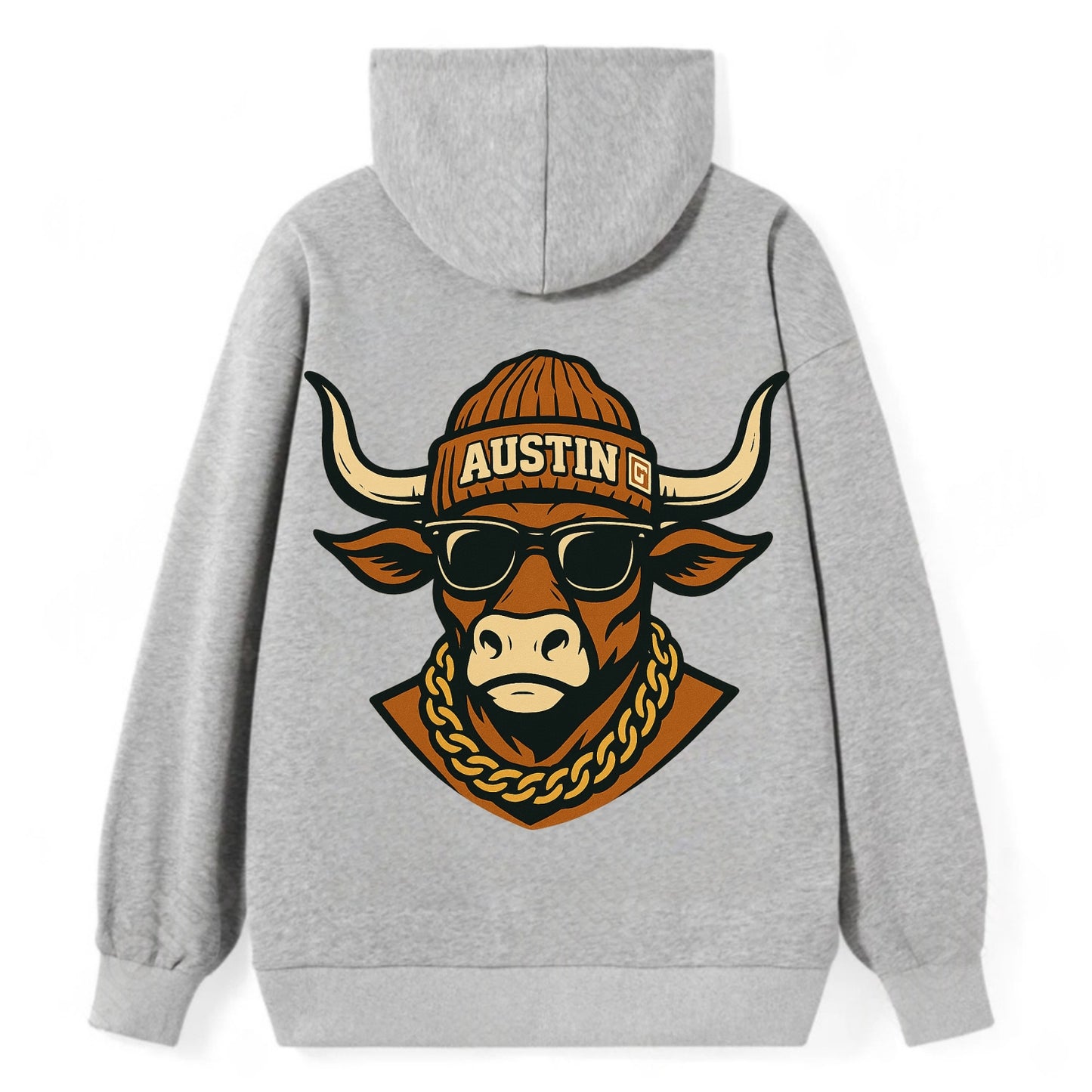Austin Longhorn - Classic Pullover Hoodie - Grey