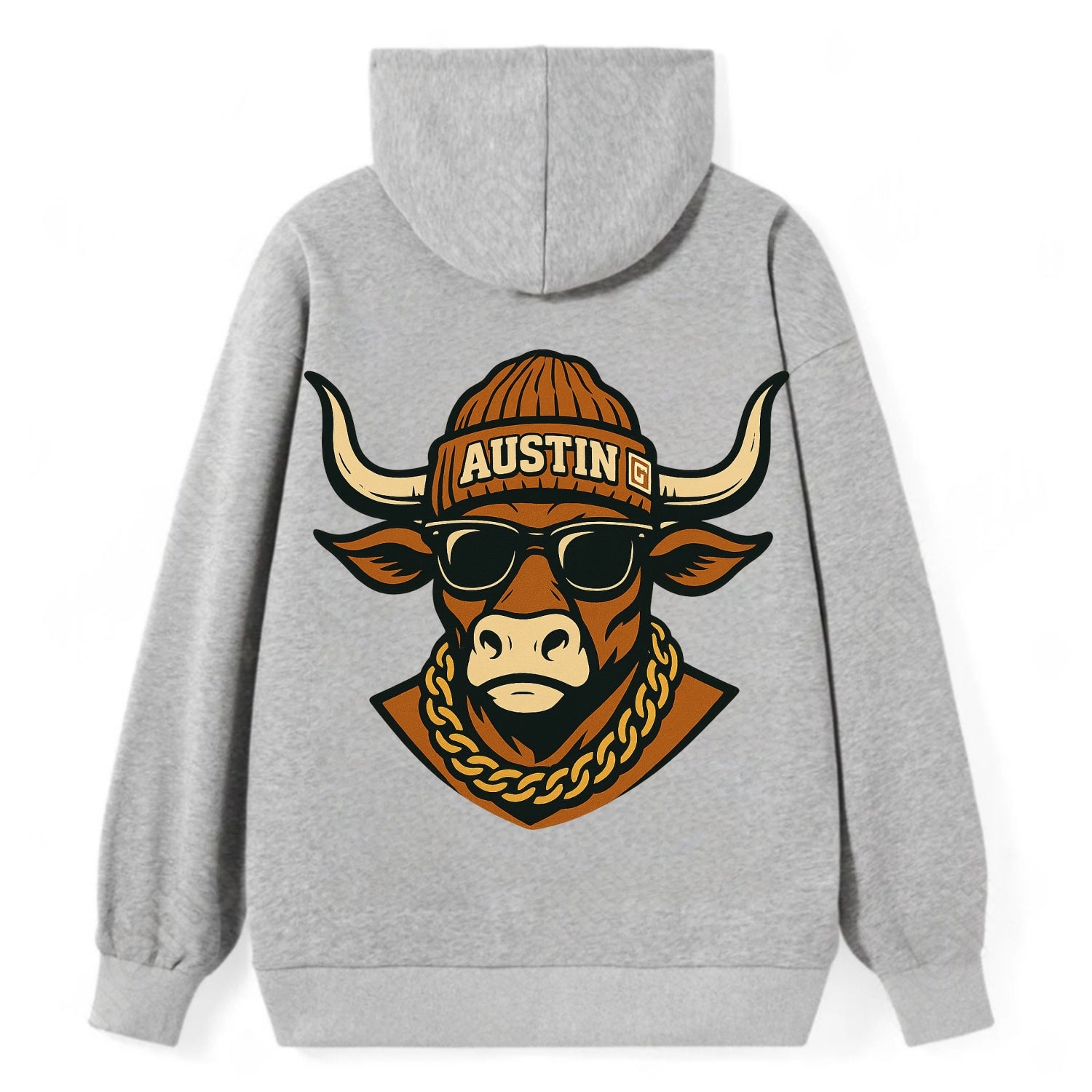 Austin Longhorn - Classic Pullover Hoodie - Grey