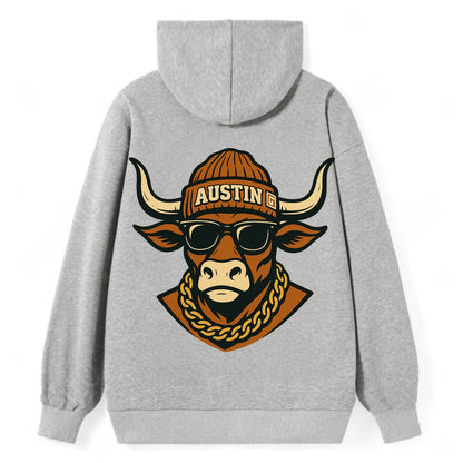 Austin Longhorn - Classic Pullover Hoodie - Grey